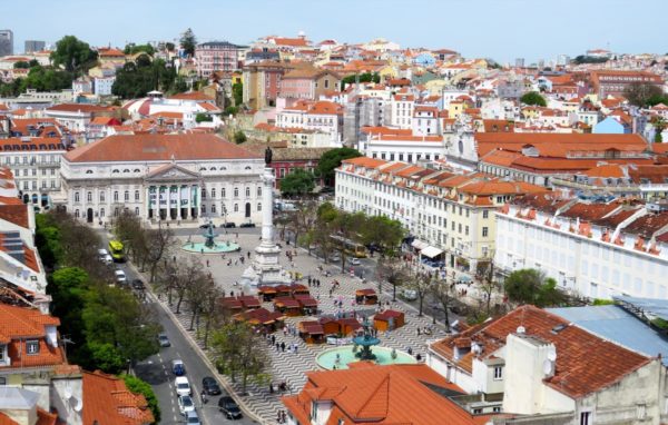 Rossio Platz in Lissabon