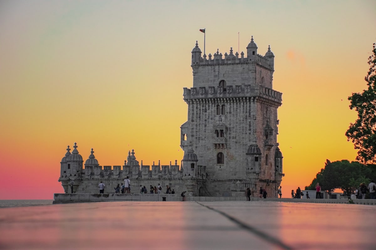 Lissabon Torre de Belém Sonnenuntergang